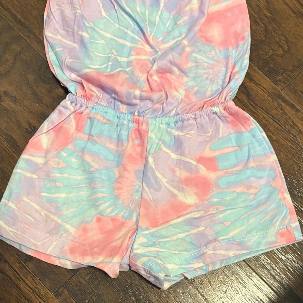 The Children's Place Pink and Blue Tie-Dye Romper